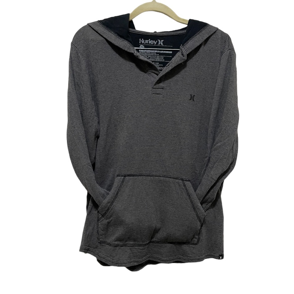 Hurley Gray Striped Hoodie, size M